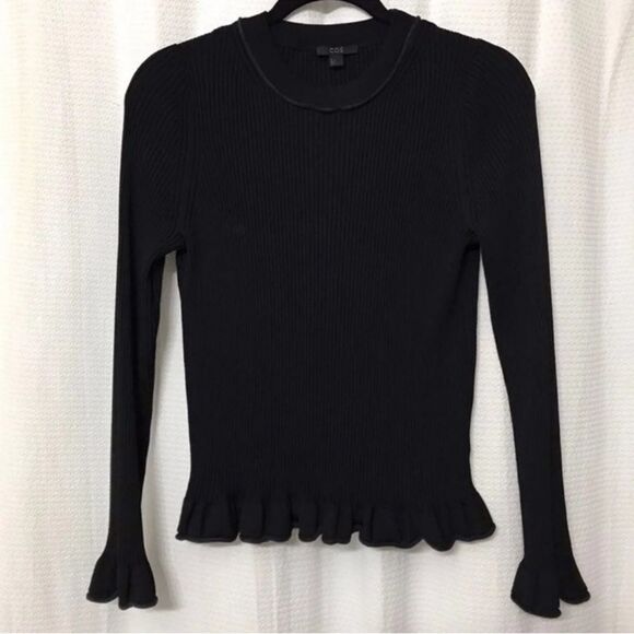 COS Black Fitted Ruffled Blouse - Picture 3 of 8